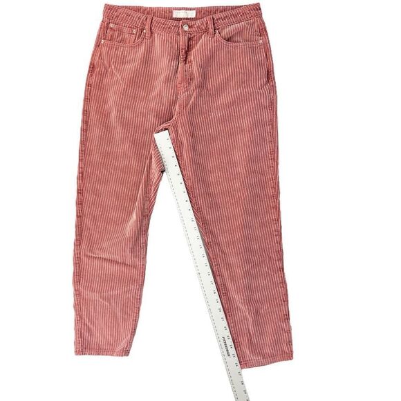 Topshop MOM Jeans Dusty Rose Pink Corduroy Tapered Leg Size 34 - Picture 3 of 7